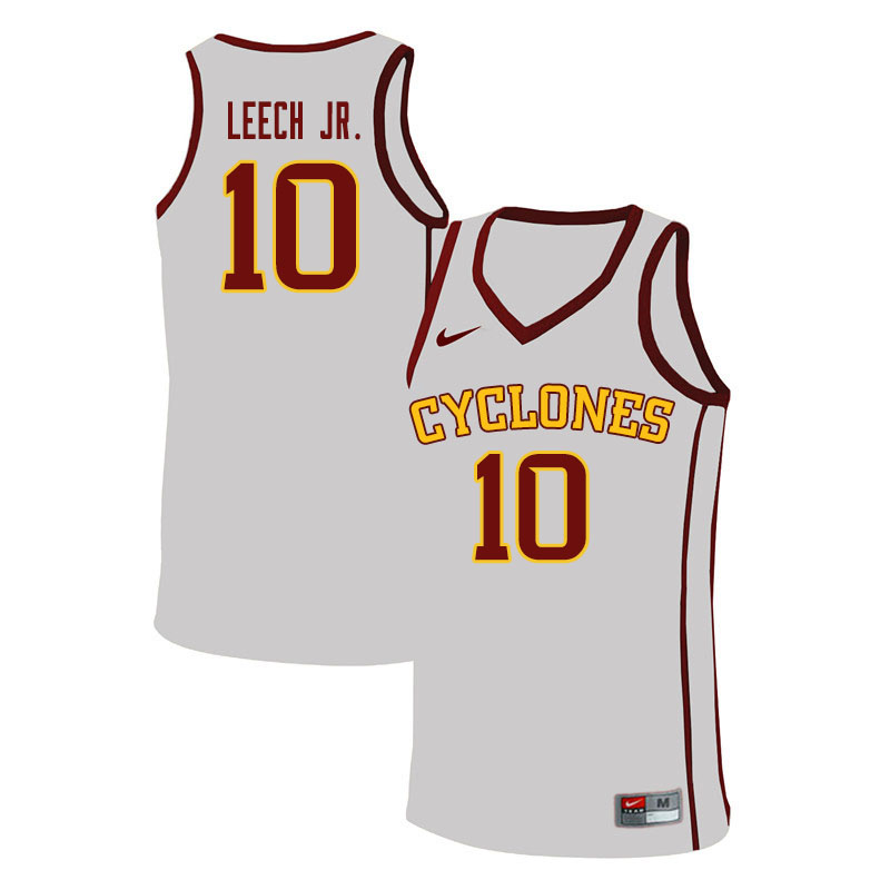 Men #10 Marcedus Leech Jr. Iowa State Cyclones College Basketball Jerseys Sale-White